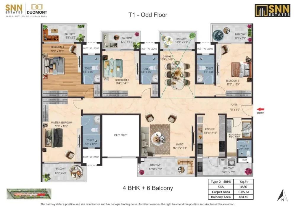 SNN Duomont apartments floor plan
