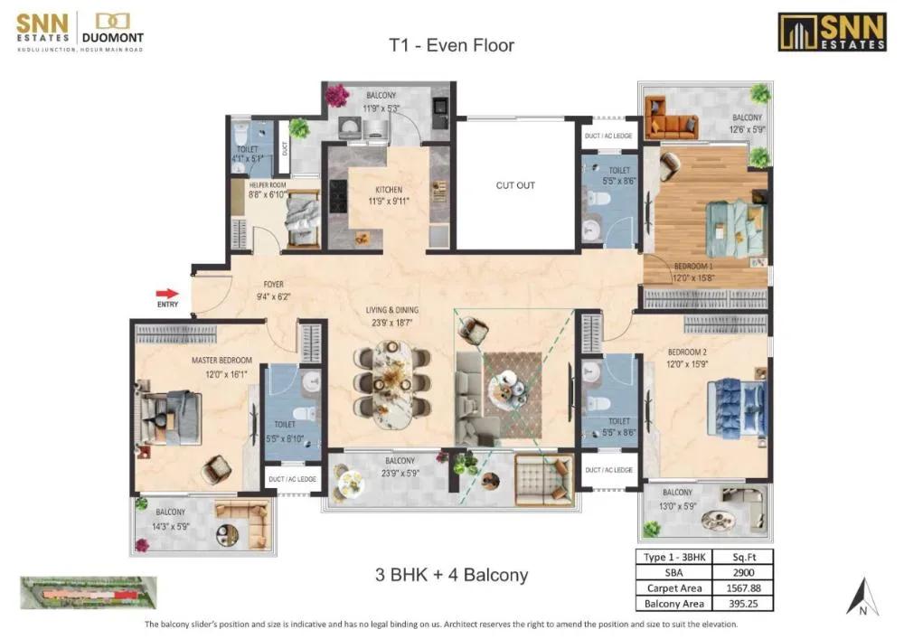 SNN Duomont apartments floor plan