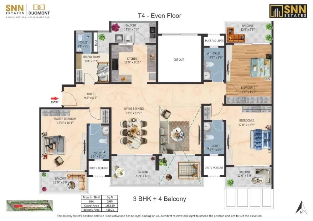 SNN Duomont apartments floor plan