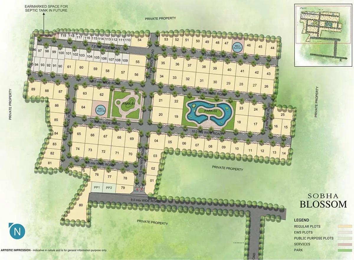 Sobha Blossom plots master plan