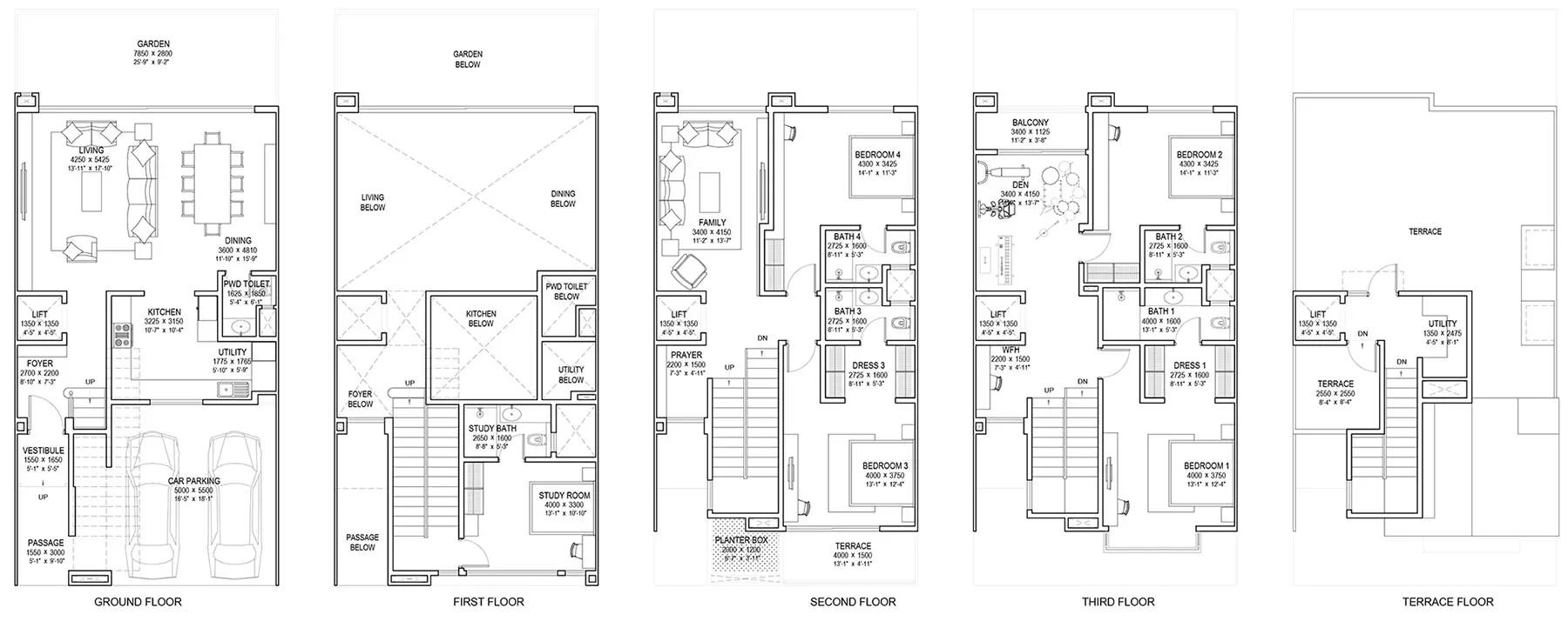 Sobha Crystal Meadows villas floor plan