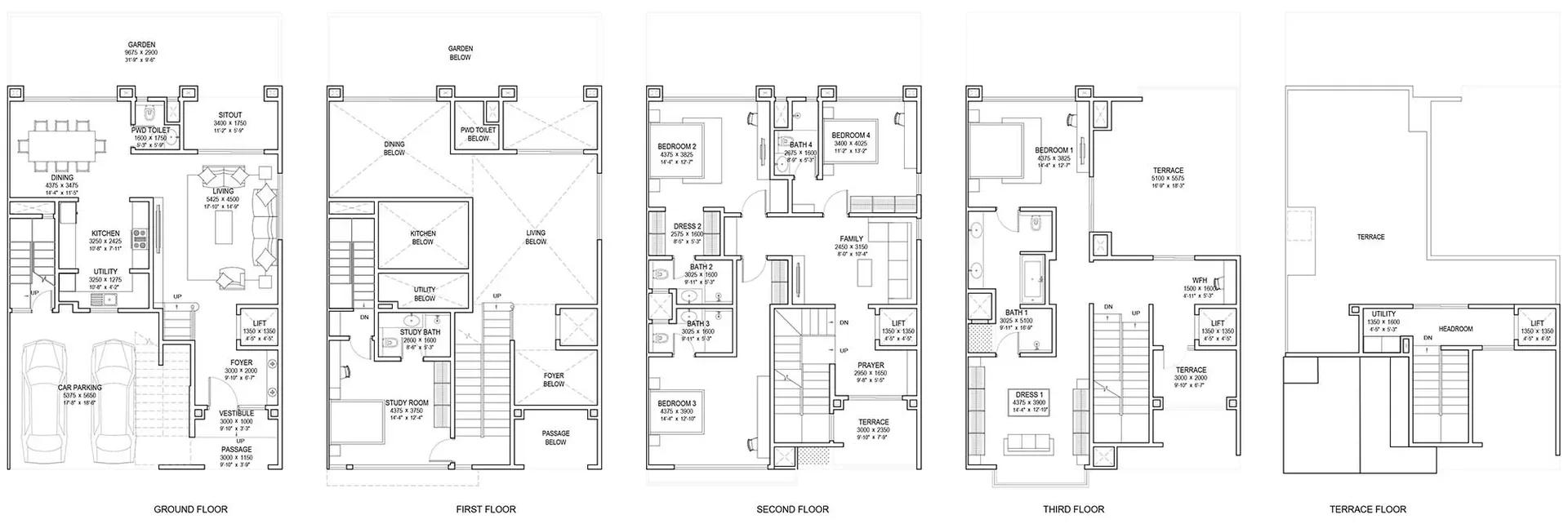 Sobha Crystal Meadows villas floor plan