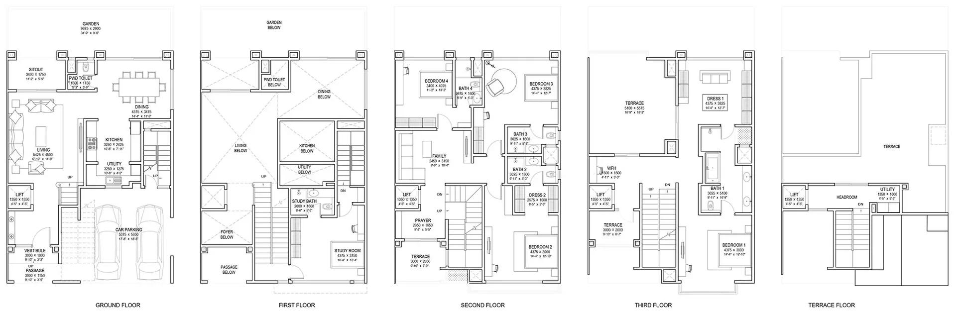 Sobha Crystal Meadows villas floor plan