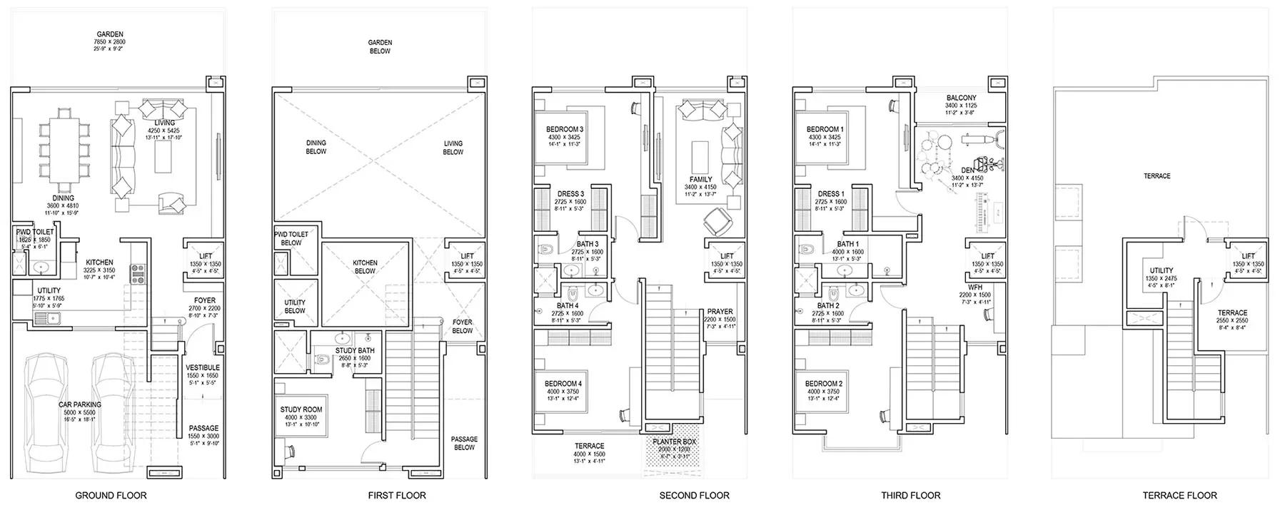 Sobha Crystal Meadows villas floor plan