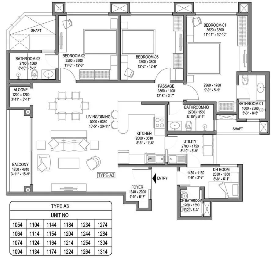 Sobha Royal Crest apartments floor plan