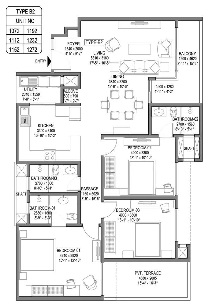 Sobha Royal Crest apartments floor plan