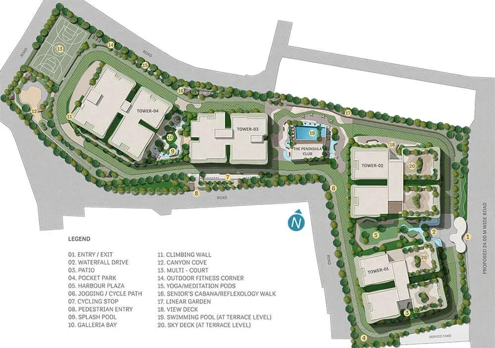 Sobha Waterfront apartments master plan