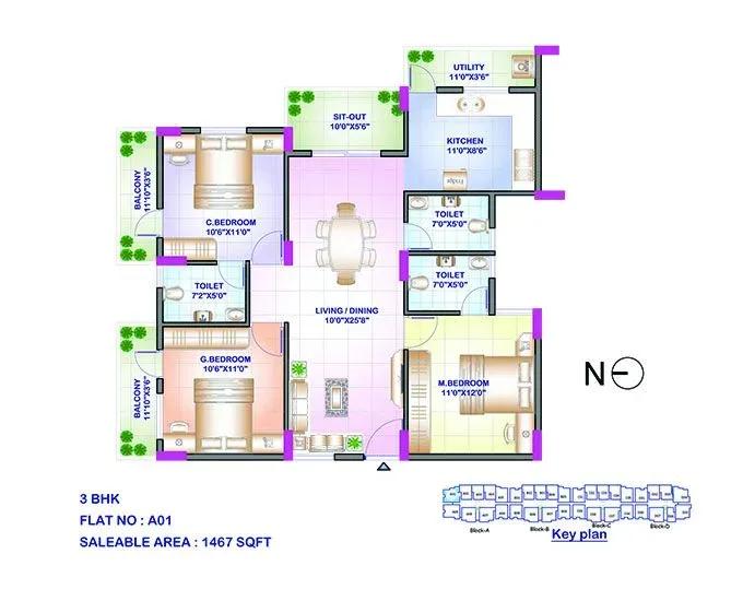 Sowparnika Swastika apartments floor plan