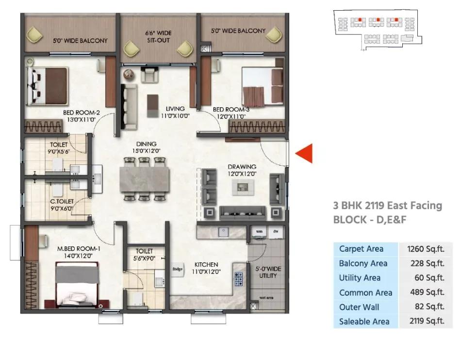 Tridasa Rise Apartments floor plan