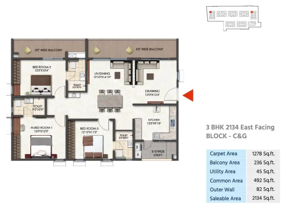 Tridasa Rise Apartments floor plan