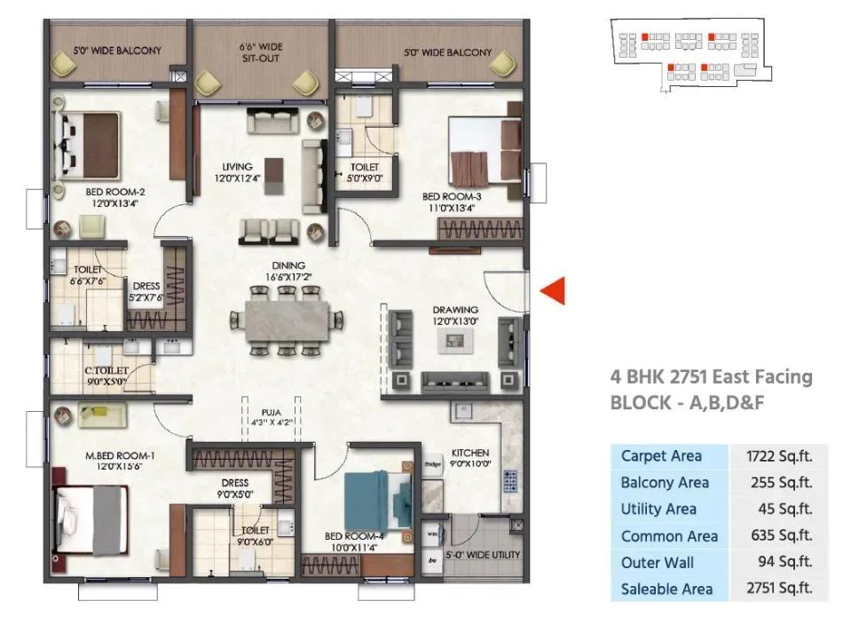 Tridasa Rise Apartments floor plan
