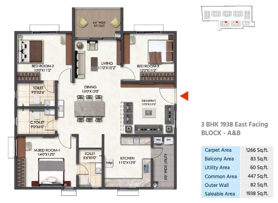 Tridasa Rise Apartments floor plan