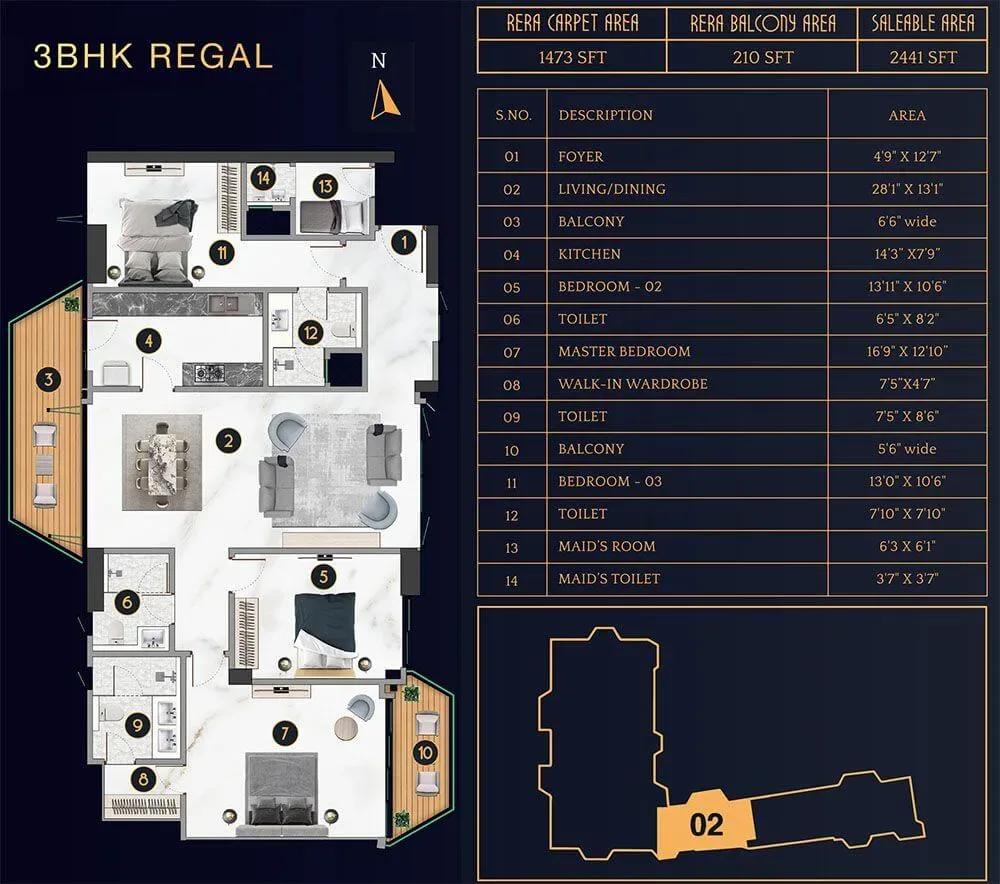 TVS Emerald Cascadia apartments floor plan