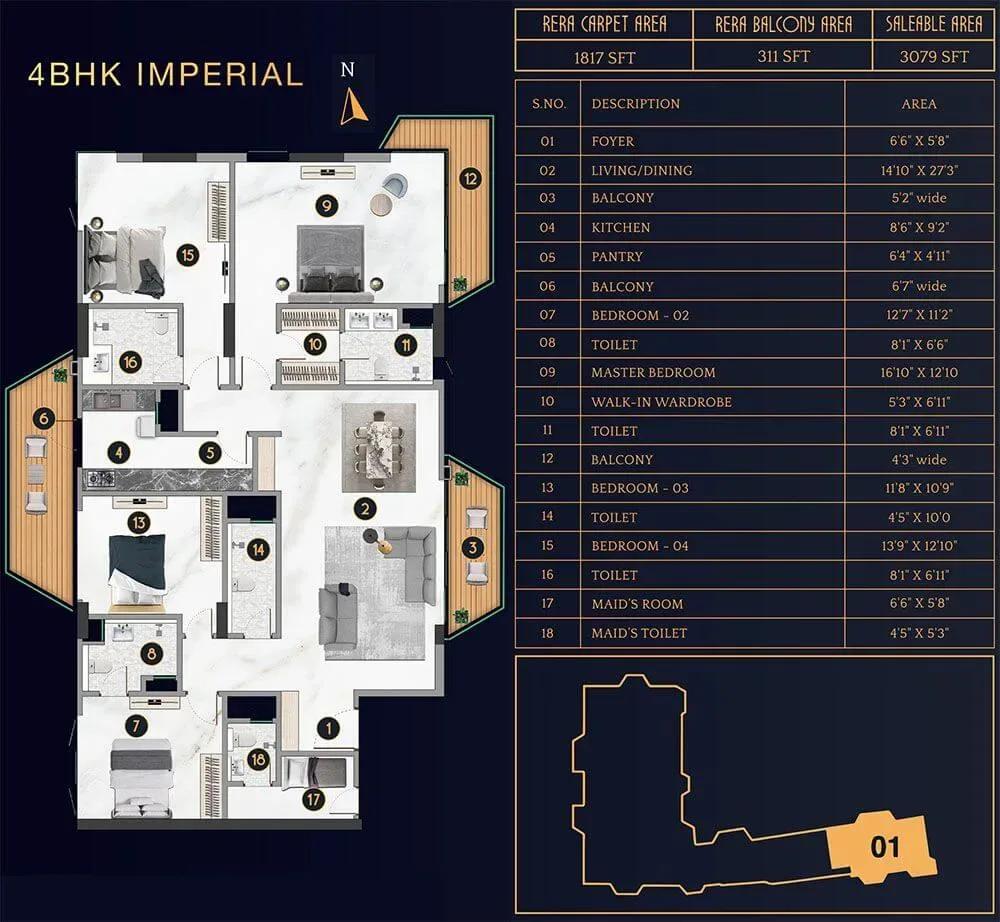 TVS Emerald Cascadia apartments floor plan