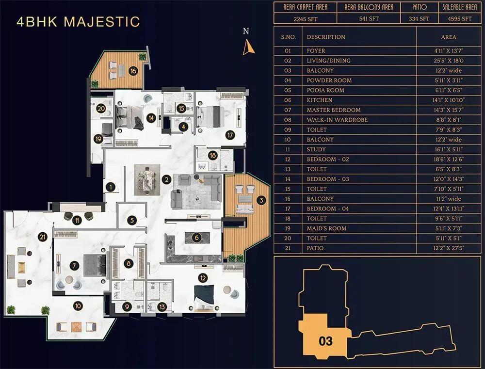 TVS Emerald Cascadia apartments floor plan
