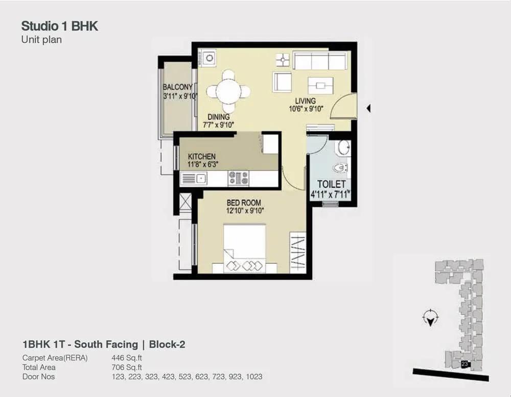 TVS Emerald Lighthouse apartments floor plan