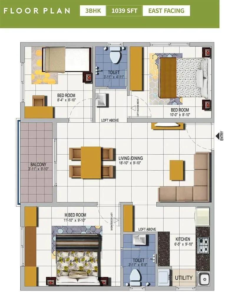 Urbanrise Spring Is In The Air apartments floor plan