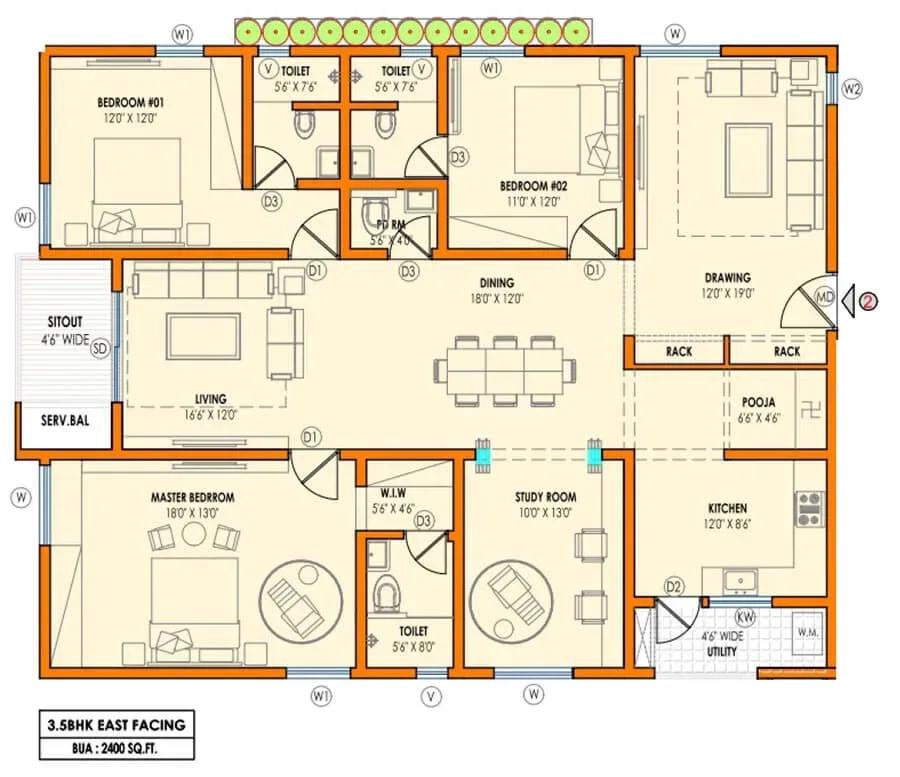Vasavi Atlantis apartments floor plan
