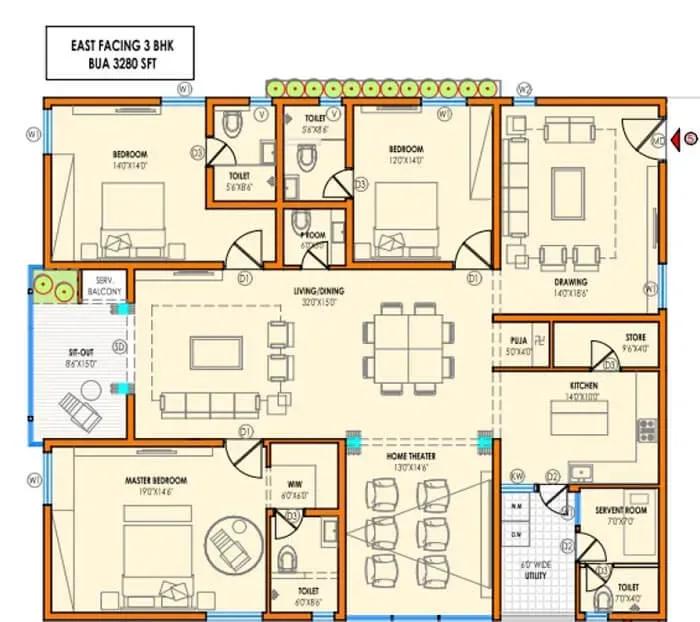 Vasavi Atlantis apartments floor plan