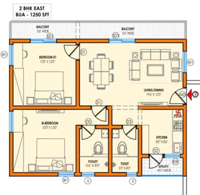 Vasavi Atlantis apartments floor plan