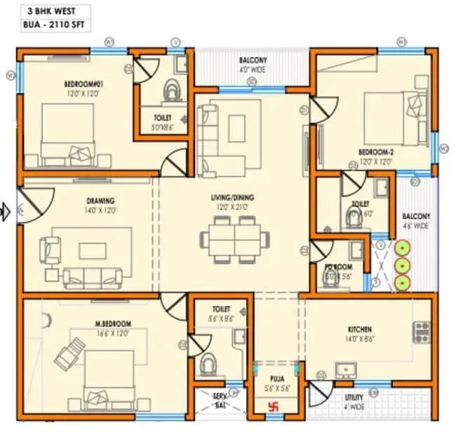 Vasavi Atlantis apartments floor plan