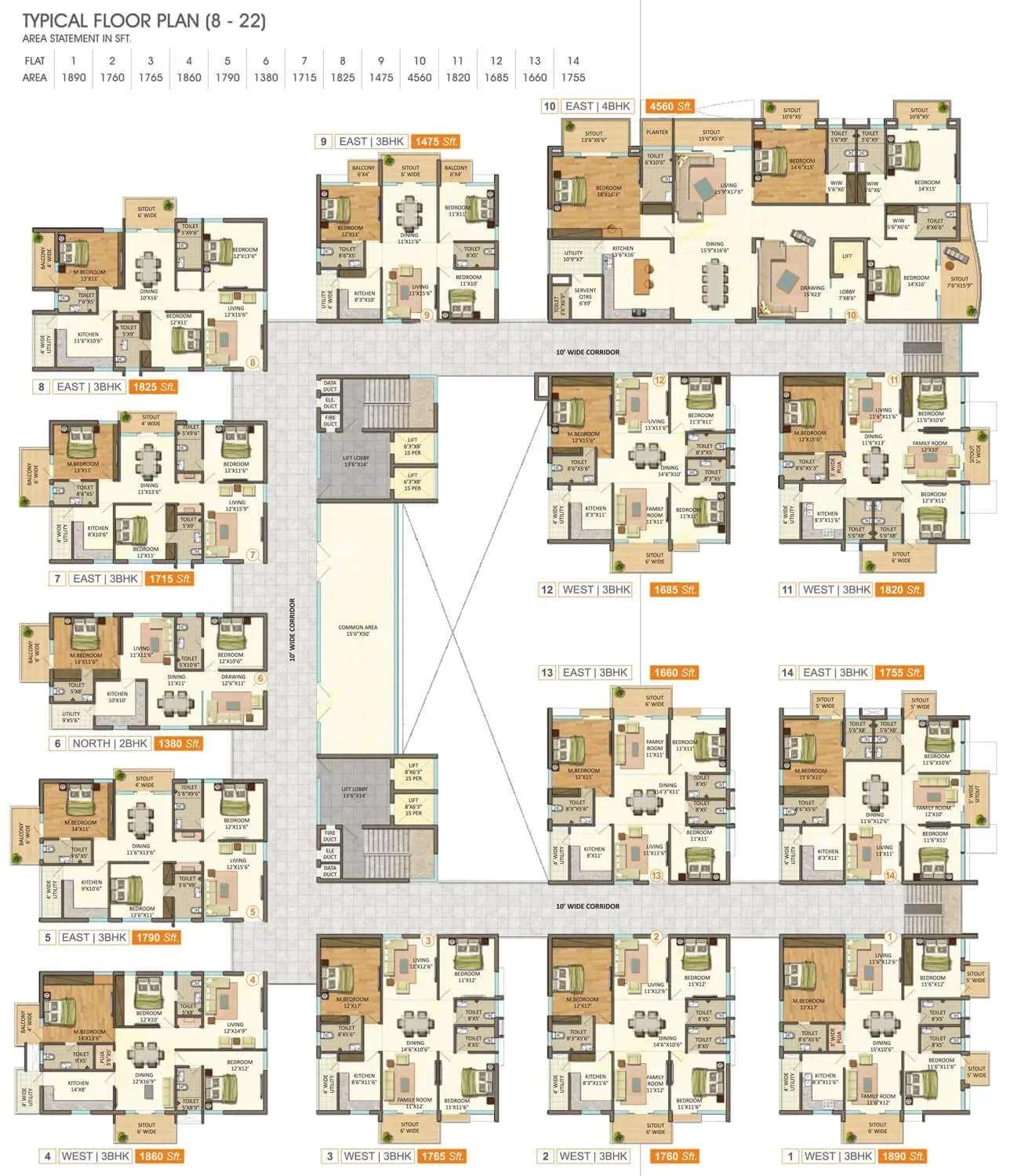 Vasavi GP Trends apartments floor plan