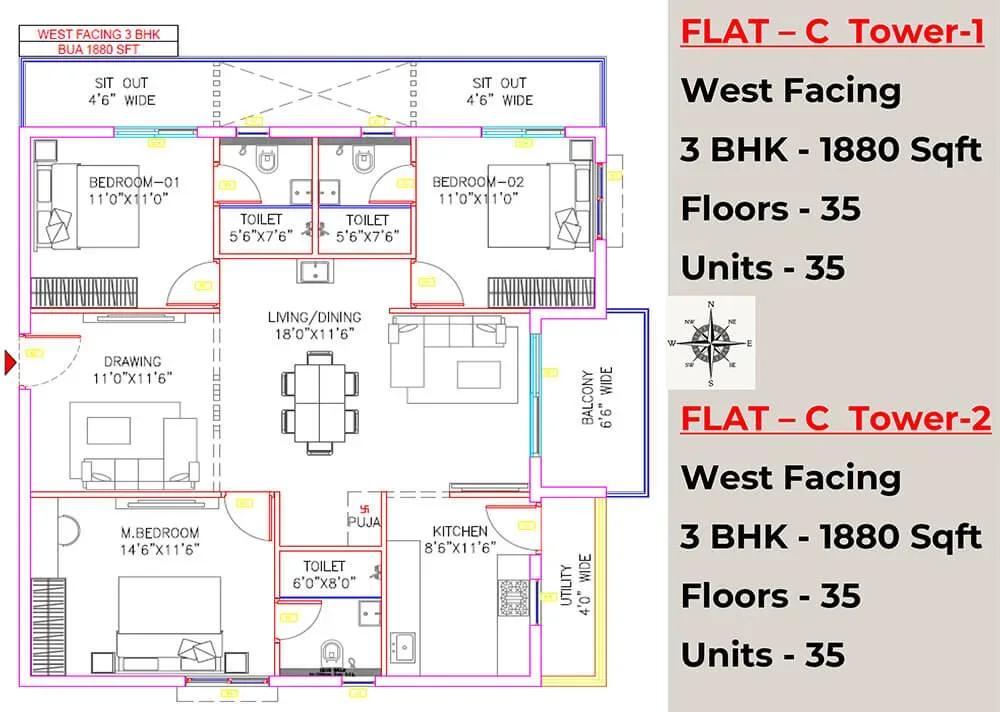 Vian Vayu Apartments apartments floor plan